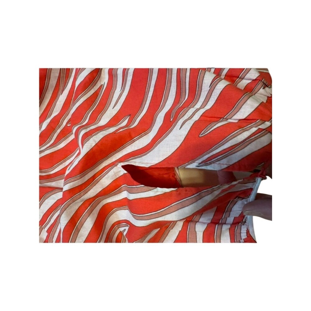 Michael Kors Cotton Lawn Cutout Mini Dress In Zebra Geranium Red/Pink XL - Picture 11 of 13